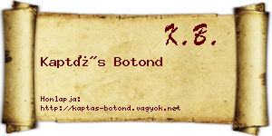 Kaptás Botond névjegykártya